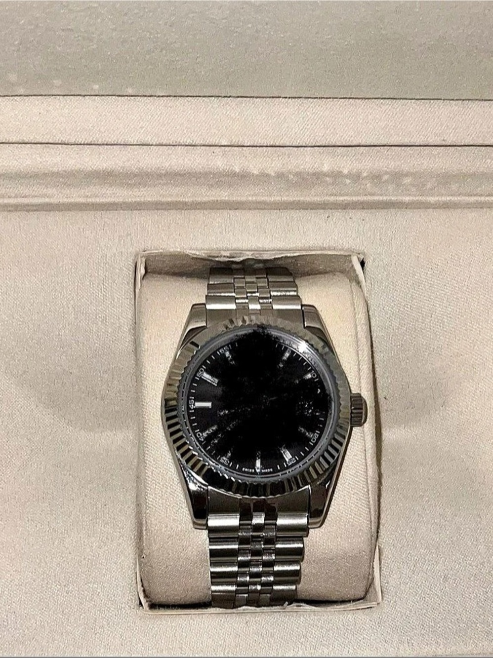 Silver and Black Watch